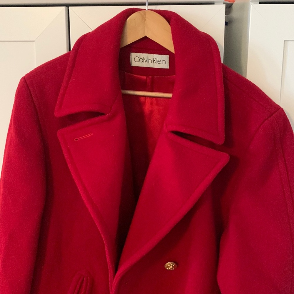 calvin klein 100% wool coat